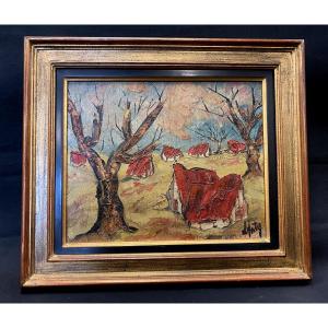 Henry Maurice d'Anty (1910 - 1998) - Hst - The Houses With Red Roofs - Dated And Signed