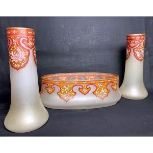 Art Nouveau - Legras Or Montjoye Enameled Glass Trim - XX E