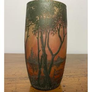 Daum - Small Vase With Vosges Decoration 