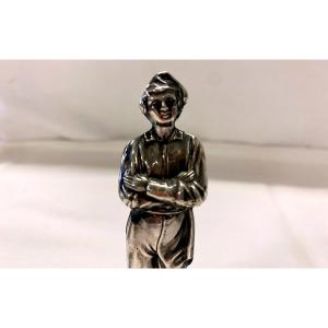 Marine Character In Sterling Silver - Early 20th Century