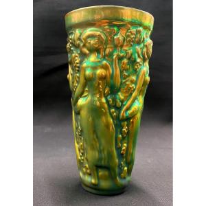 Zsolnay (1829 - 1900) - Iridescent Art Deco Vase