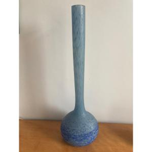 Large Art Deco Glass Paste Solifleur Vase