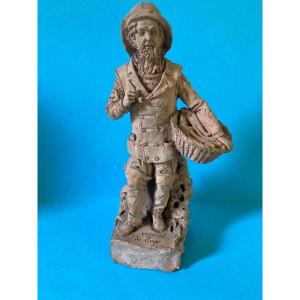 The Fisherman Terracotta Statuette Dieppe