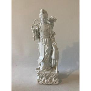Statuette Blanc De Chine Asian Ceramic Porcelain