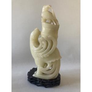China Rooster Statuette Jade Sculpture