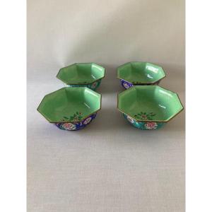 Chine 4 Coupes En émail De Canton