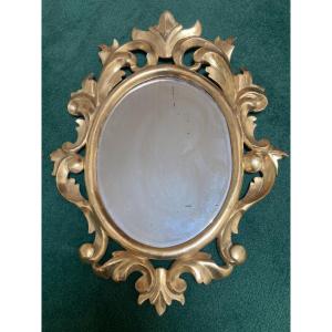 Miroir Cadre Bois Doré Sculpté Italie