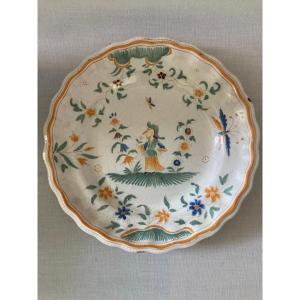 Earthenware Plate From Moustiers Grotesque Decor