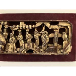 Chinese Carved Golden Wood