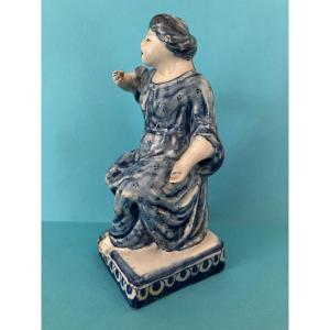 Delft Earthenware Statuette Woman With Turban 18th Century