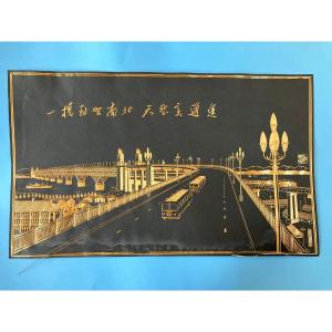 Chinese Painting In Straw Marquetry