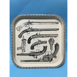 Metal Tray Pistons Decor After Piero Fornasetti Design 1960