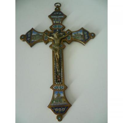 Micro Mosaic Crucifix From Rome Monuments Epoque Nineteenth Century