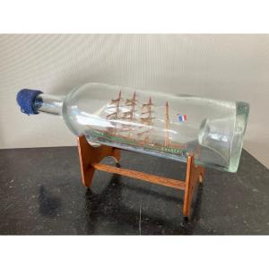 Ship In A Bottle Model Diorama Folk Art