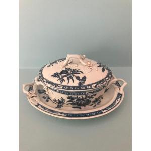 Terrine And Its Display Stand In Fine Worcester Earthenware