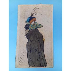 Jo Leo Ink And Watercolor Drawing