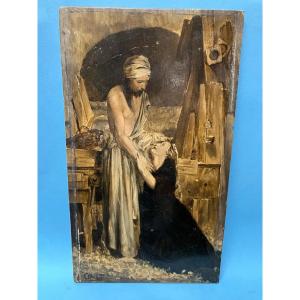Painting Christ And Mary Magdalene Oil On Panel