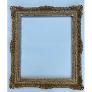 Large Montparnasse Frame In Wood And Patinated Gilded Stucco