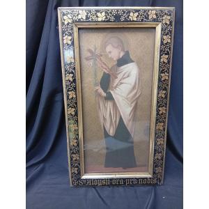 Saint Aloysius In A Frame Decorated With Vine Leaves