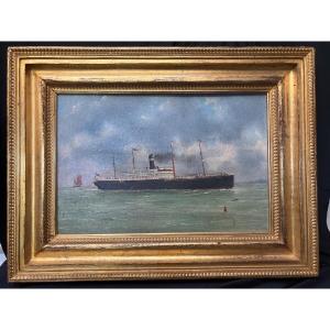 Steamer Painting By J. Hendrik 1931