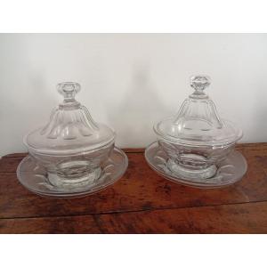 Pair Of Crystal Drageoirs