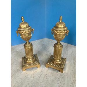 Pair Of Gilt Bronze Candlesticks 