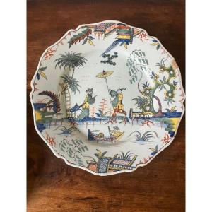 Rouen Earthenware Plate With Chinese Decoration 
