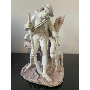 Hunter And His Dog, Earthenware From Saint-amand-les-eaux