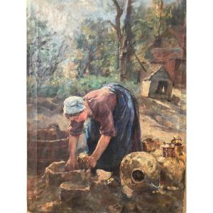 Norman Peasant Woman At Work 