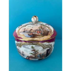 Meissen Porcelain Sugar Bowl, Maritime Decor