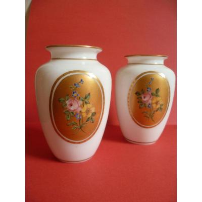 Pair Of Vases Opaline Baccarat Crystal Soap