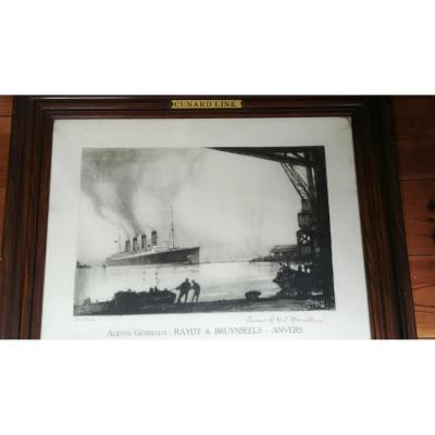 Cunard Rms Mauritania - Lithograph By Henri Frank Mason