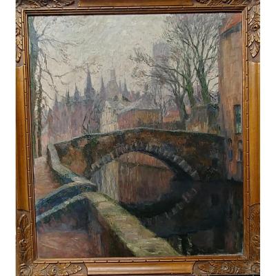 Emile Rommelaere (1873-1961) - Bridge In Bruges