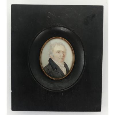 Peinture Miniature Personnage XIXe