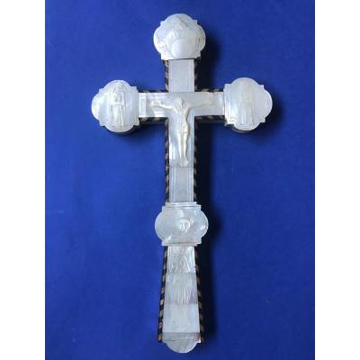 Cross In Mother Of Pearl Inlay Italy XVII / XVIII