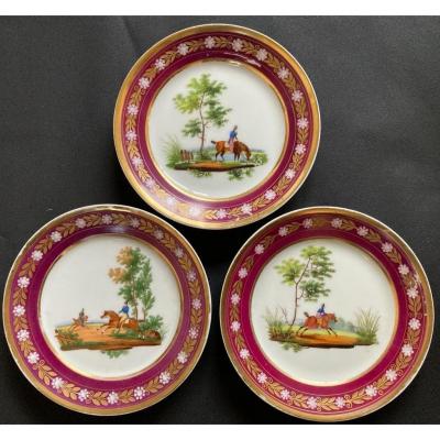 Three Riding Plates Early Nineteenth
