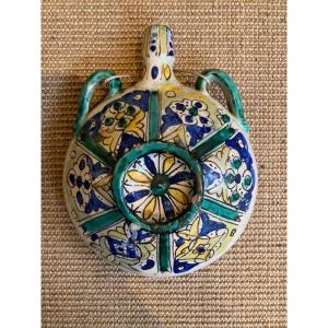 Gourde En Faïence Polychrome Fèz XIXe