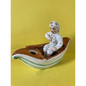 Old Paris Porcelain Inkwell Le Gondolier
