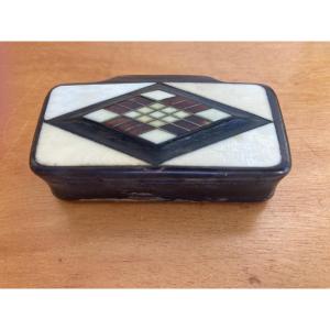 Snuff Box Horn Brass Tortoiseshell Folk Art