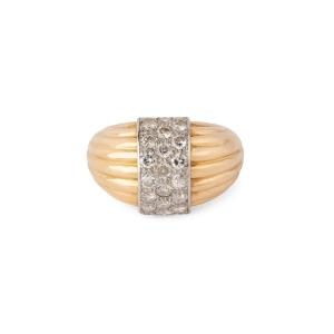 Yellow Gold And Platinum Diamond Ring