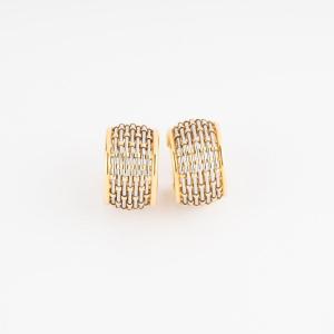 Boucles d'oreilles or Jaune et Argent Signées de la Maison Cartier