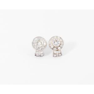 Diamond And Platinum Earrings