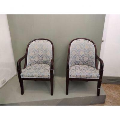 Pair Of 19th Century Mahogany Armchairs