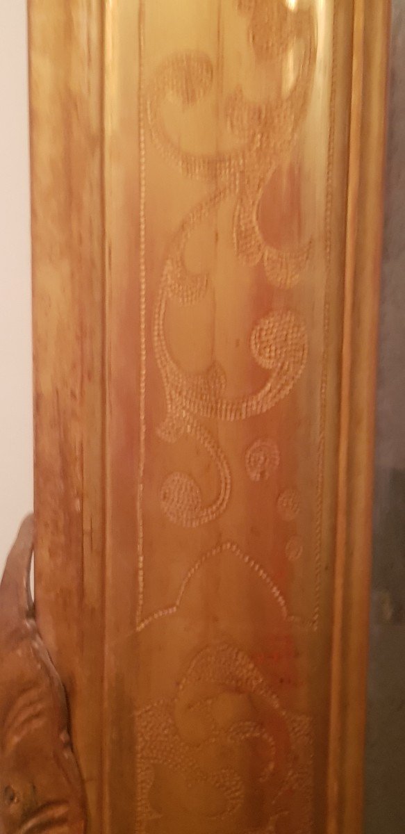 Grande specchiera  italiana '800 in legno dorato-photo-3