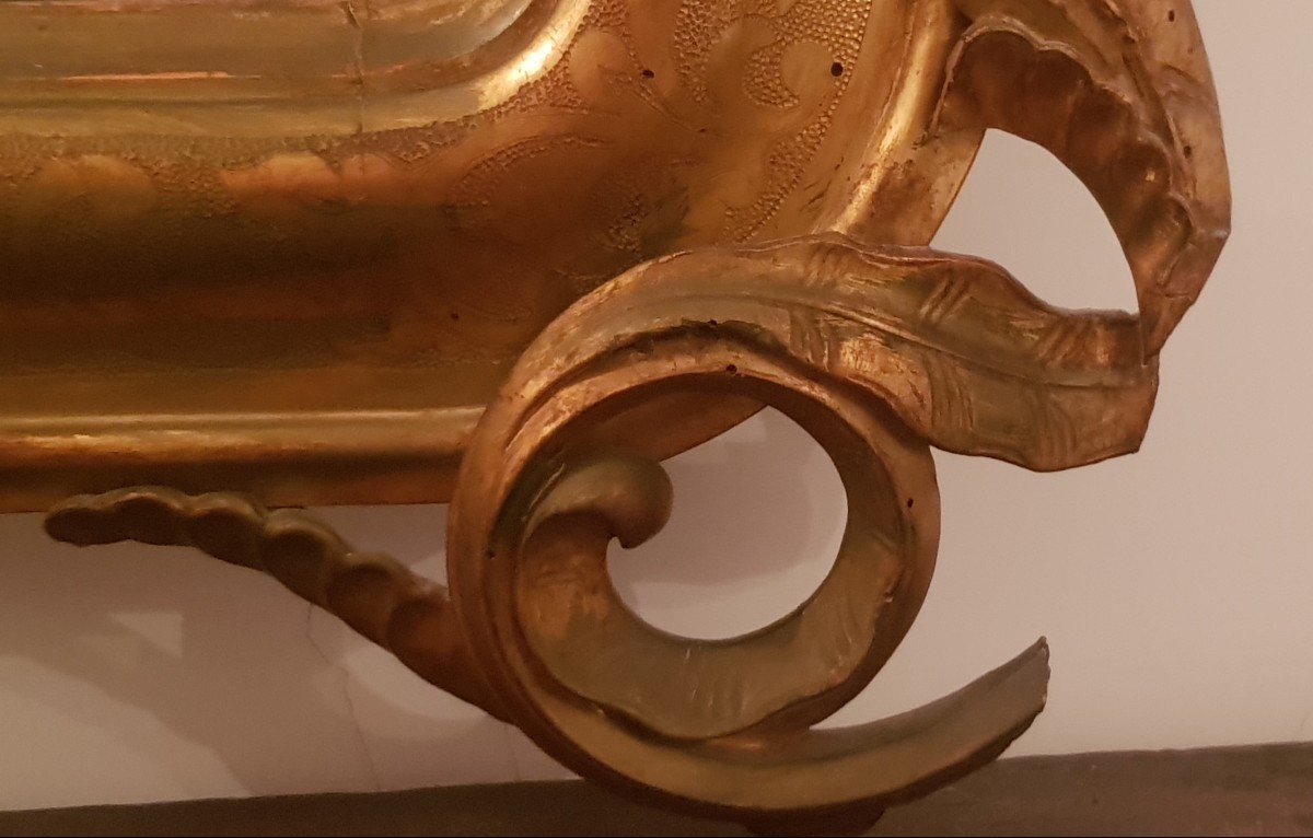 Grande specchiera  italiana '800 in legno dorato-photo-5