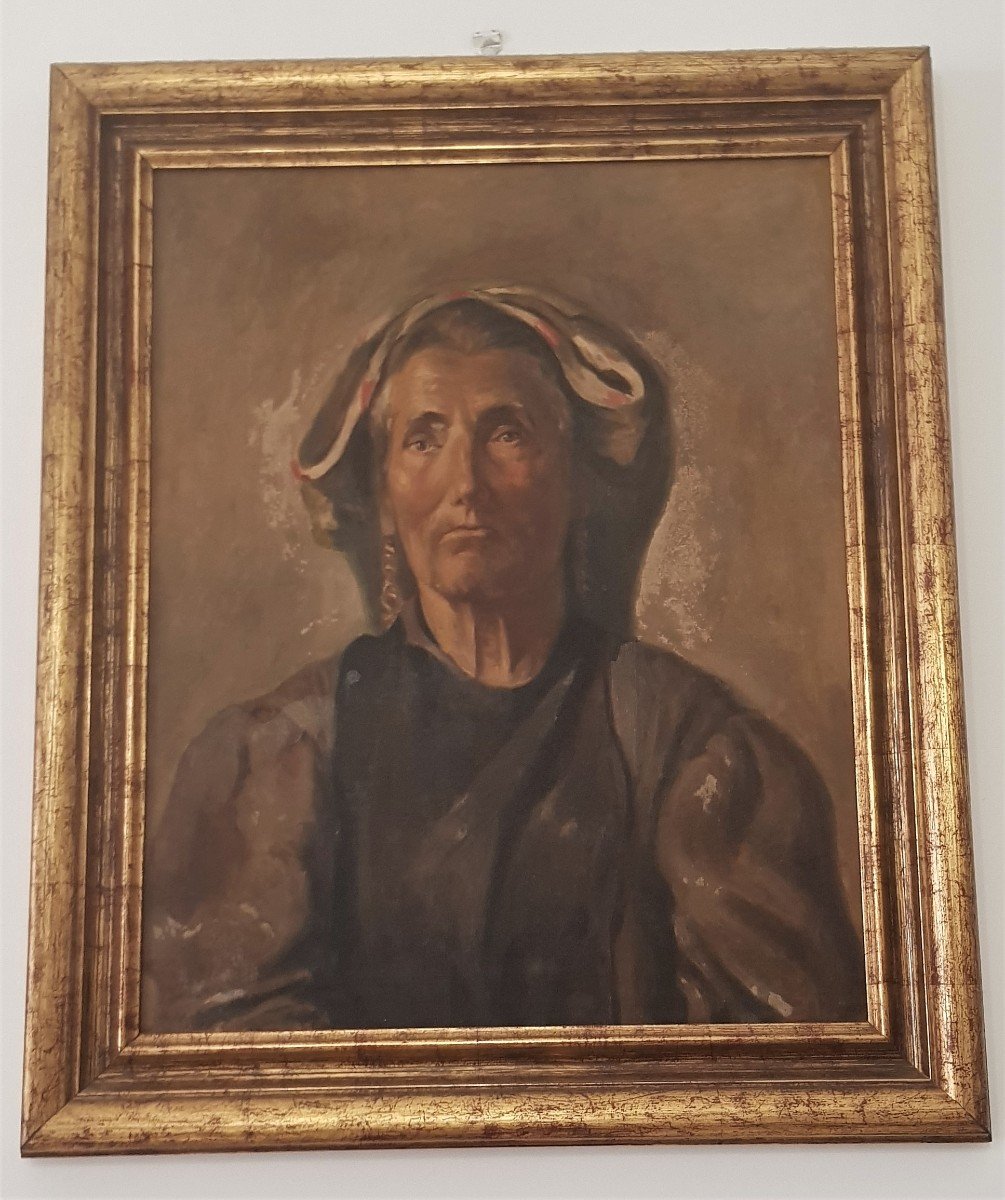 Ritratto di Ciociara olio su tela inizio XXs