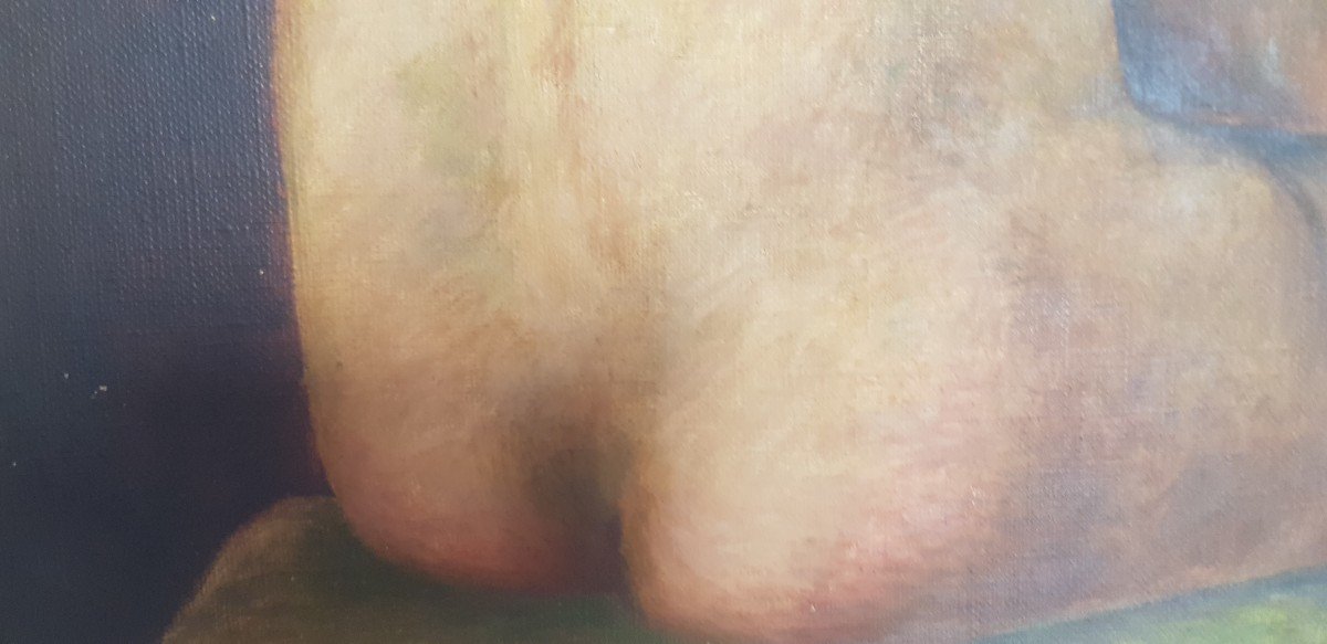  ritratto di donna nudo di schiena olio su tela 60 x 80 cm-photo-3