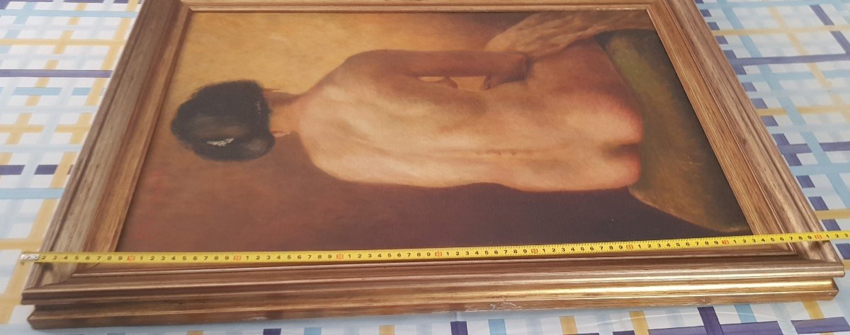  ritratto di donna nudo di schiena olio su tela 60 x 80 cm-photo-2