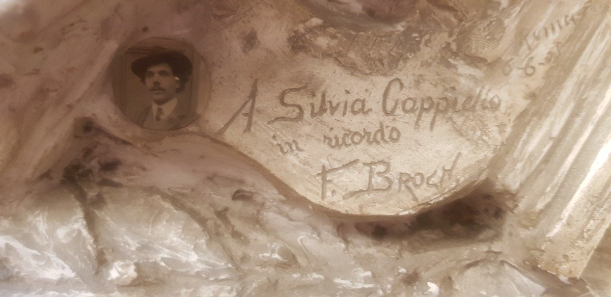 Busto in gesso dell'artista S. Cappiello realizzato da Francisco Broch Llop datato 1908-photo-3
