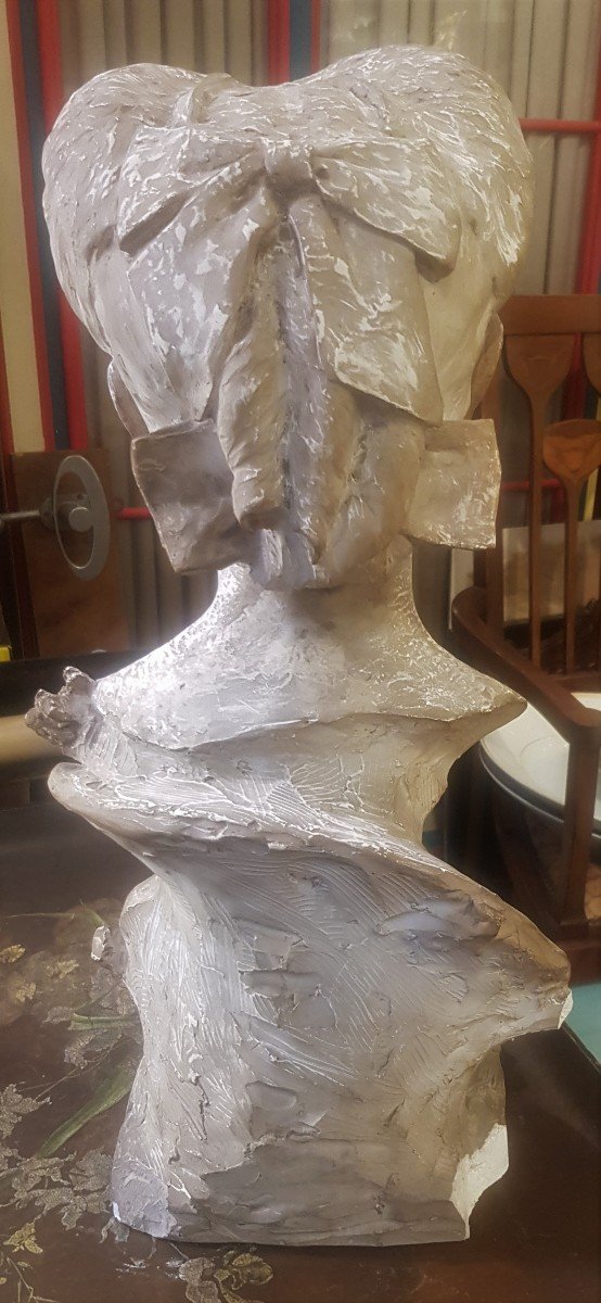 Busto in gesso dell'artista S. Cappiello realizzato da Francisco Broch Llop datato 1908-photo-1